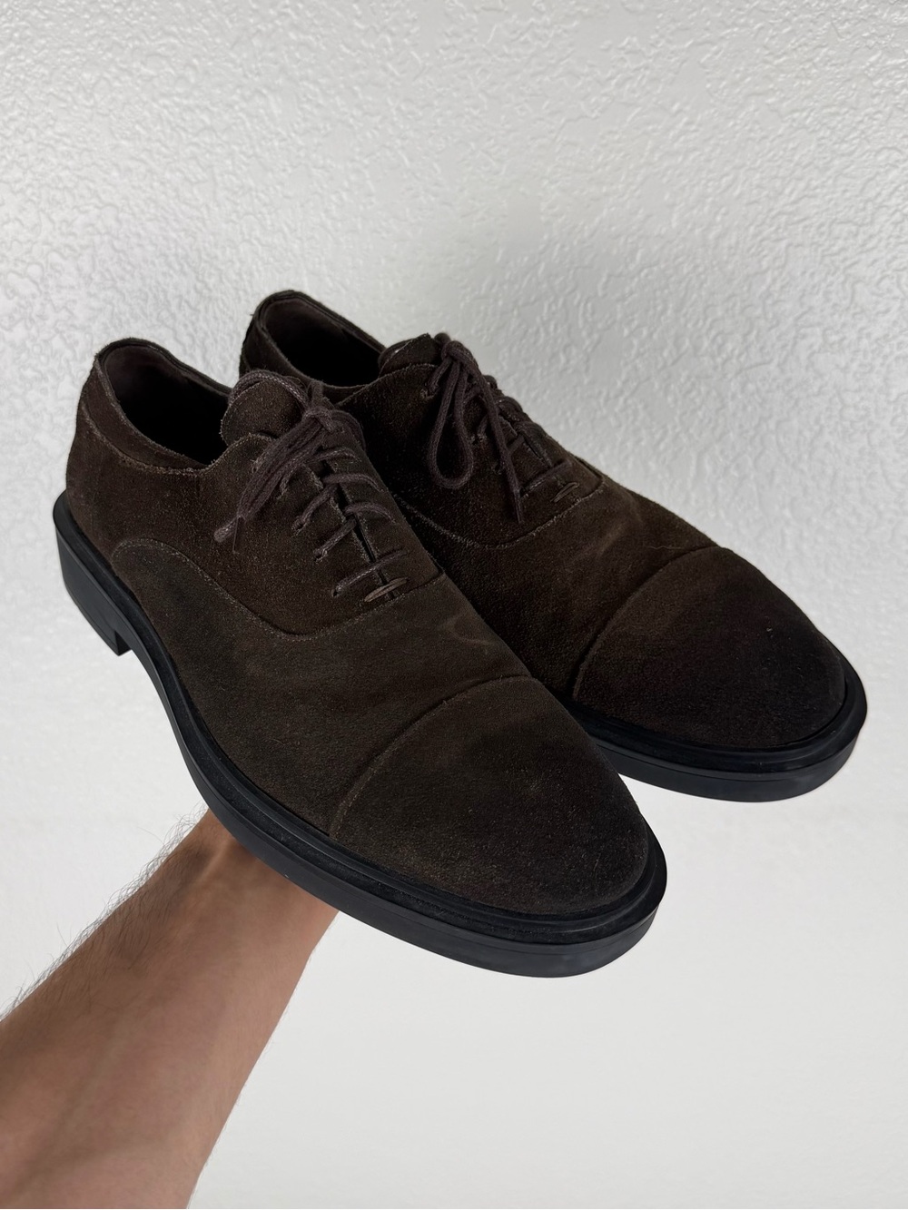 Bruno Magli Suede Oxford Shoes Mens 8 M Brown Leather Dress Lace Up Italy Preppy